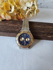 Guess Mens Waterpro Watch Blue Face Stainless Steel Two Tone