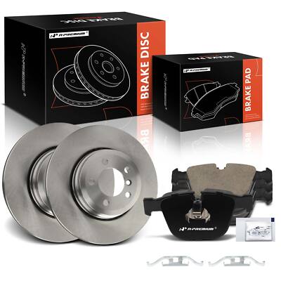 A-Premium Rear Disc Brake Rotors & Ceramic Pads for BMW E65 F01 750i 06-08 760i