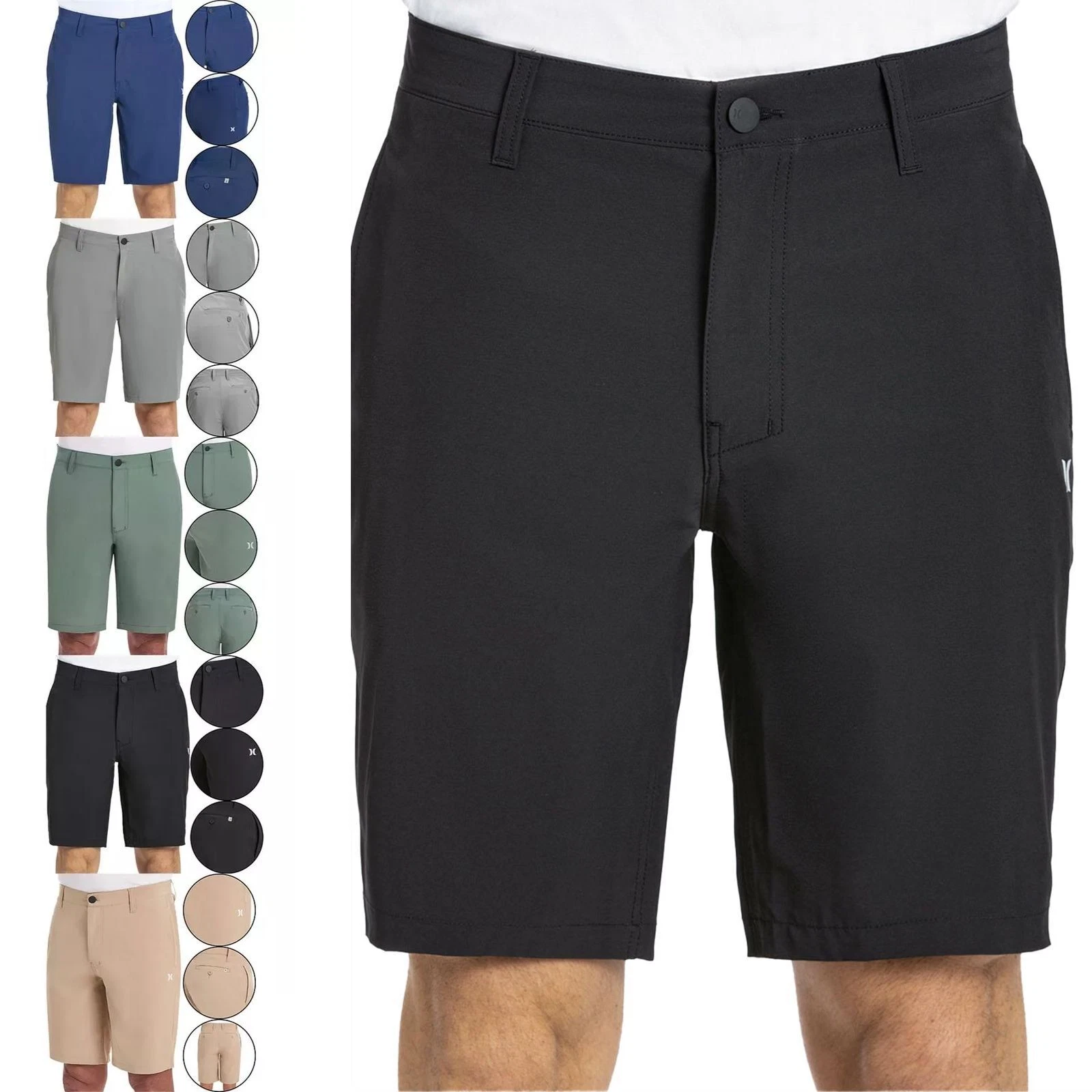 Men's Hurley Shorts Stretch Quick Dry Casual Summer Walk Chino Look Golf Shorts