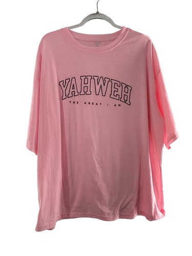 Shein Curve 1XL Pink Yahweh T-Shirt & Grey Victory XL Christian Graphic Tee - Picture 5 of 12