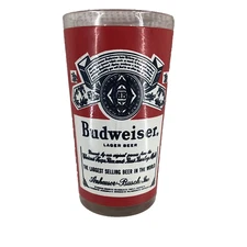 BUDWEISER KING OF BEERS Red Label Drinking Glass  5 Inches Vintage