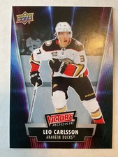 Leo Carlsson 2024 Upper Deck National Hockey Card Day Victory Black RC Card #V15