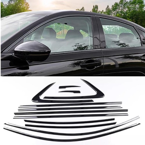 Black Titanium Window Frame Cover Sealing Strip Trim For Honda Accord ...
