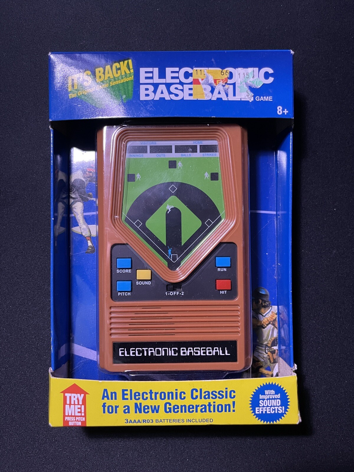 Electronic Baseball Game by Basic Fun!, 2016 Retro Mattel Handheld - NEW SEALED