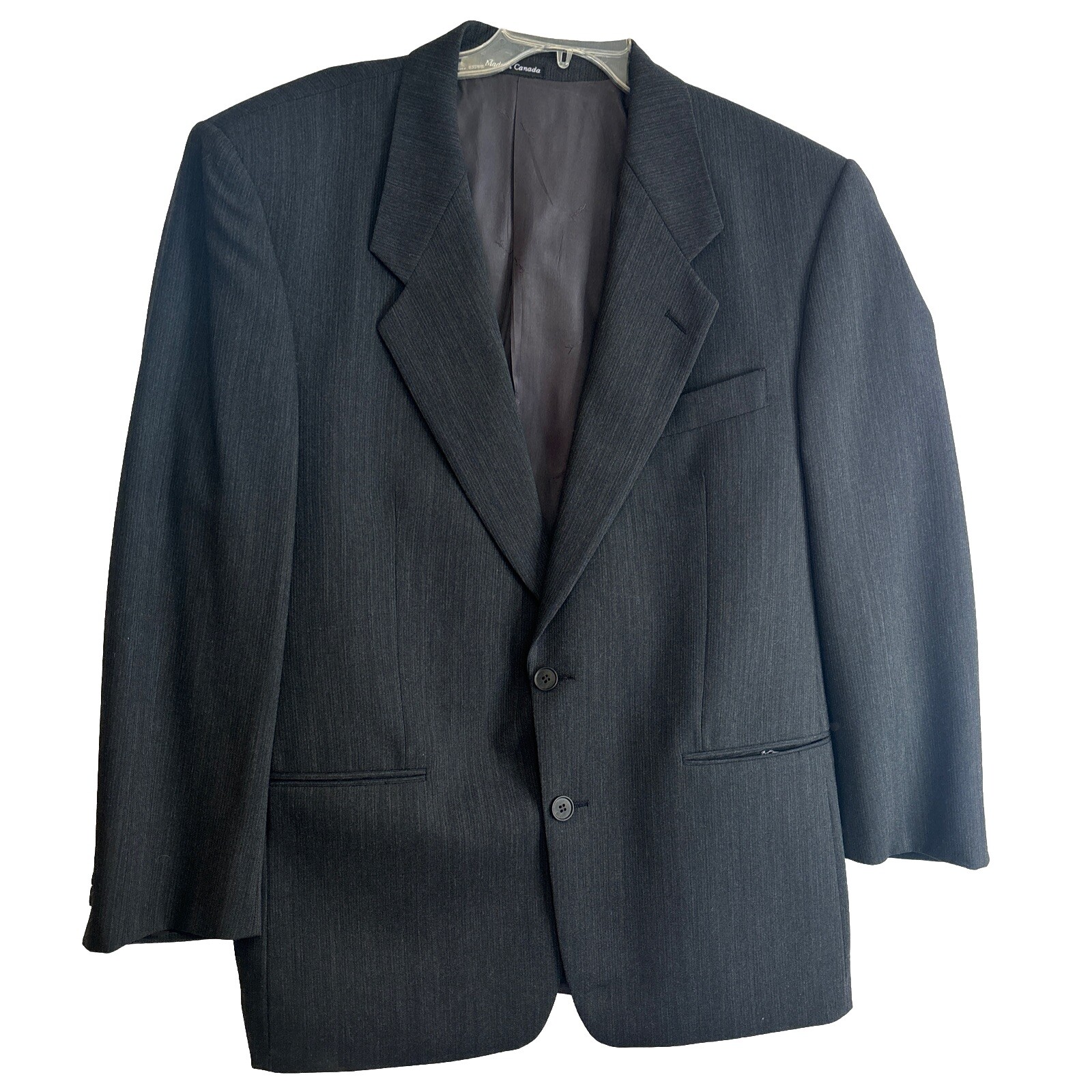 Giacca blazer vintage Yves Saint Laurent uomo lana antracite made in Canada 43