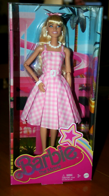 strapless open back dress Barbie The Movie Barbie in Pink Gingham Dress – Mattel Creations Australia main image 0