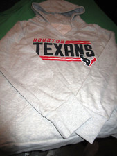 NWT FANATICS NFL HOUSTON TEXANS WOMENS V NECK HOODED SWEATSHIRT GRAY LARGE