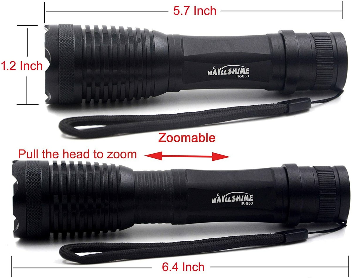 IR LED Illuminator Flashlight Zoomable 850nm Infrared Night Vision