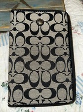 Coach Tablet Sig E-reader Book Case Signature C Canvas Black Gray