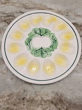 vintage deviled egg plate with Cabbage design