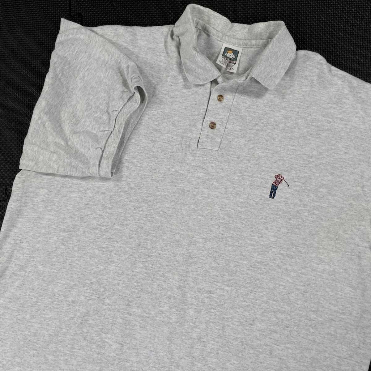 Vintage 90s Cotton Deluxe Polo Shirt Mens XL Gray Golfer