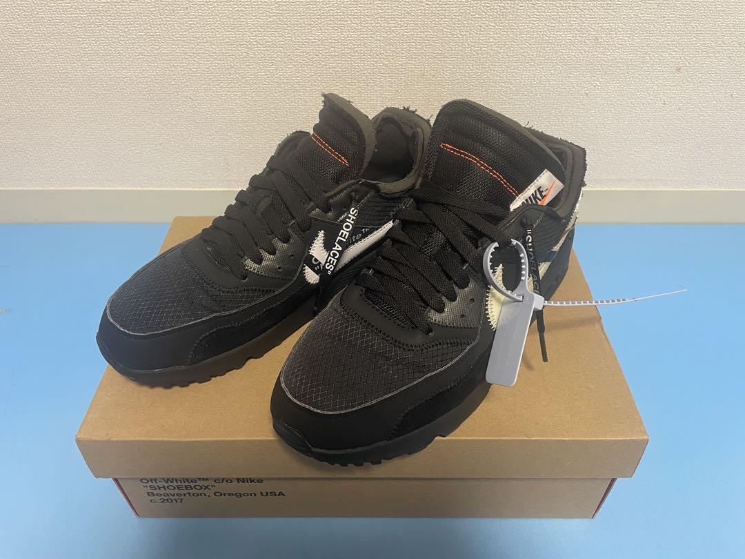 OFF-WHITE NIKE AIR MAX 90 BLACK CORN AA7293-001 27.5cm US