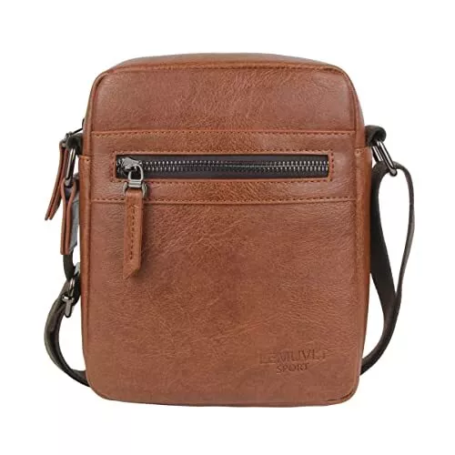 Lemuvlt Small Crossbody bag for men shoulder bag mens purse satchel leather  messenger bag gift man