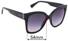 SFx Replacement Sunglass Lenses fits Gucci GG0459/S - 54mm Wide