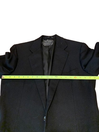 Mens Vintage Saks Fifth Avenue Black Cashmere Blazer Sports Coat Size 40 Classic - Picture 13 of 14