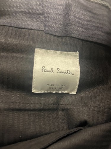 PAUL SMITH SUIT TROUSERS navy/black 100% wool W28 L36 unhemmed BNWOT 9216 - Picture 6 of 10