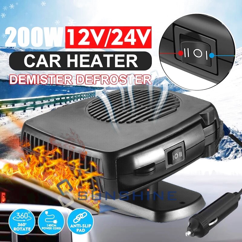 12V 200W Car Heater with Cigarette Lighter Plug Heating u0026amp; Cooling Fan  Demister | eBay