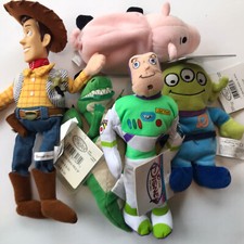 Vintage Disney Store Toy Story Bean Bag Plush Lot of 5 Buzz Woody Alien Hamm NWT
