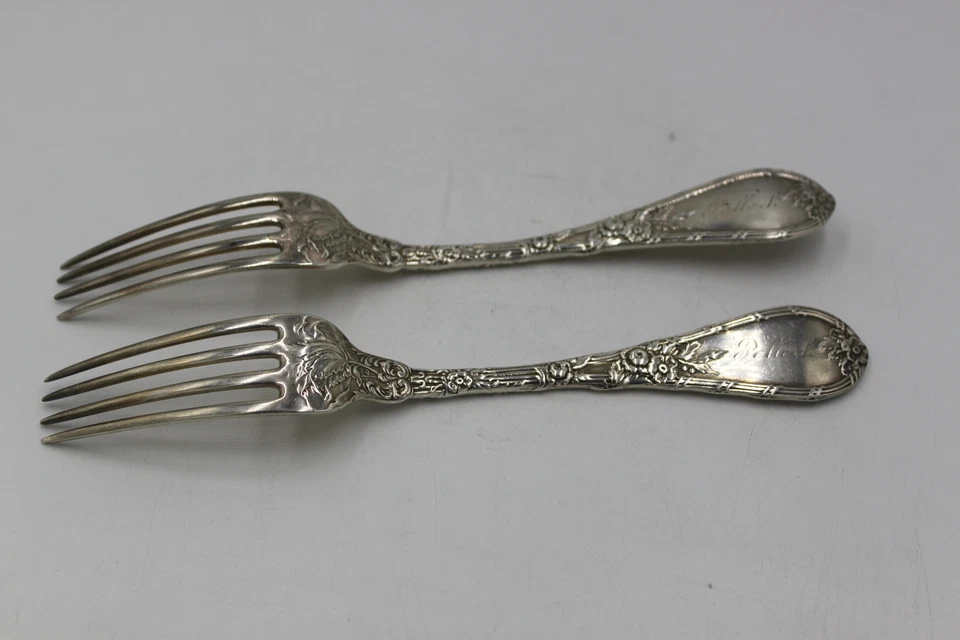 Horquilla vintage Durgin Dauphin 1897 plata esterlina (925) 7 5/8" con MONO Foto 2 de 4