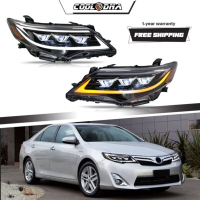FULL LED Headlight For Toyota Camry 2012-2014 7th gen Front Lamp w/Animation DRL