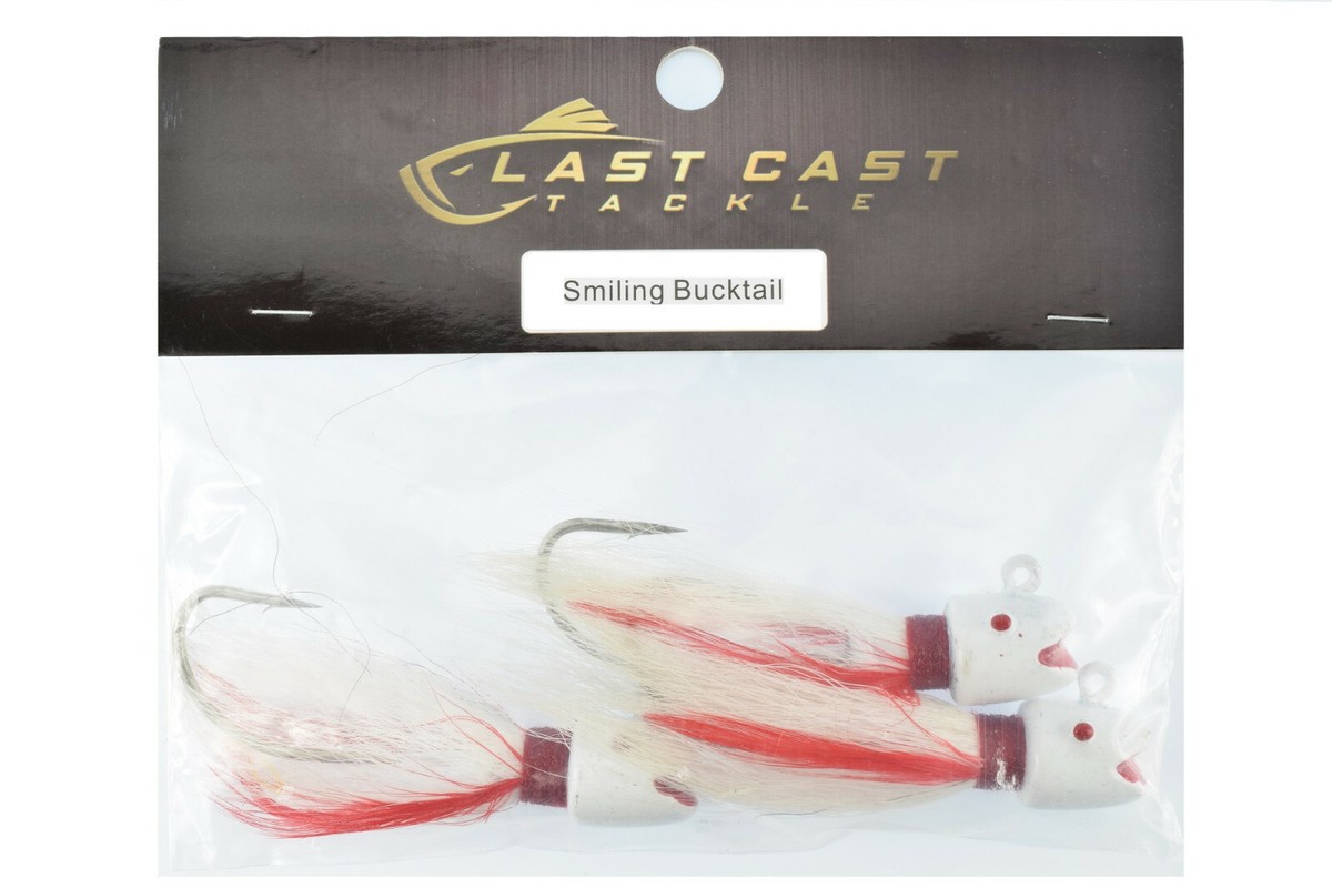 Last Cast Tackle 2.0oz Smiling Bucktail Fishing Lure Jig – 3 Pezzi (Modello 1005-W-2.0)