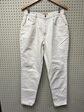 Vintage 80s Bonjour Jeans Womens 17/18 Ivory High Waisted Rise tapered Cotton