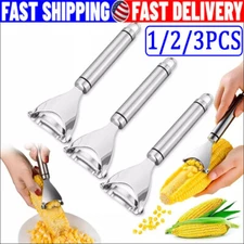 3X Stainless Steel Corn Cob Peeler Stripper Remover Kitchen Cutter Thresher Tool