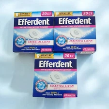 3X Efferdent Anti-Bacterial Denture Cleanser 60 Ct Exp 04/26 814833015855