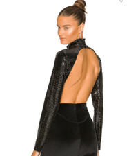 NWOT h:ours Silvana Bodysuit in Black Size S