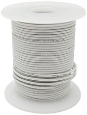 White 20 Gauge Solid Hook Up Wire, 100 Foot Spool (Shade May Vary)