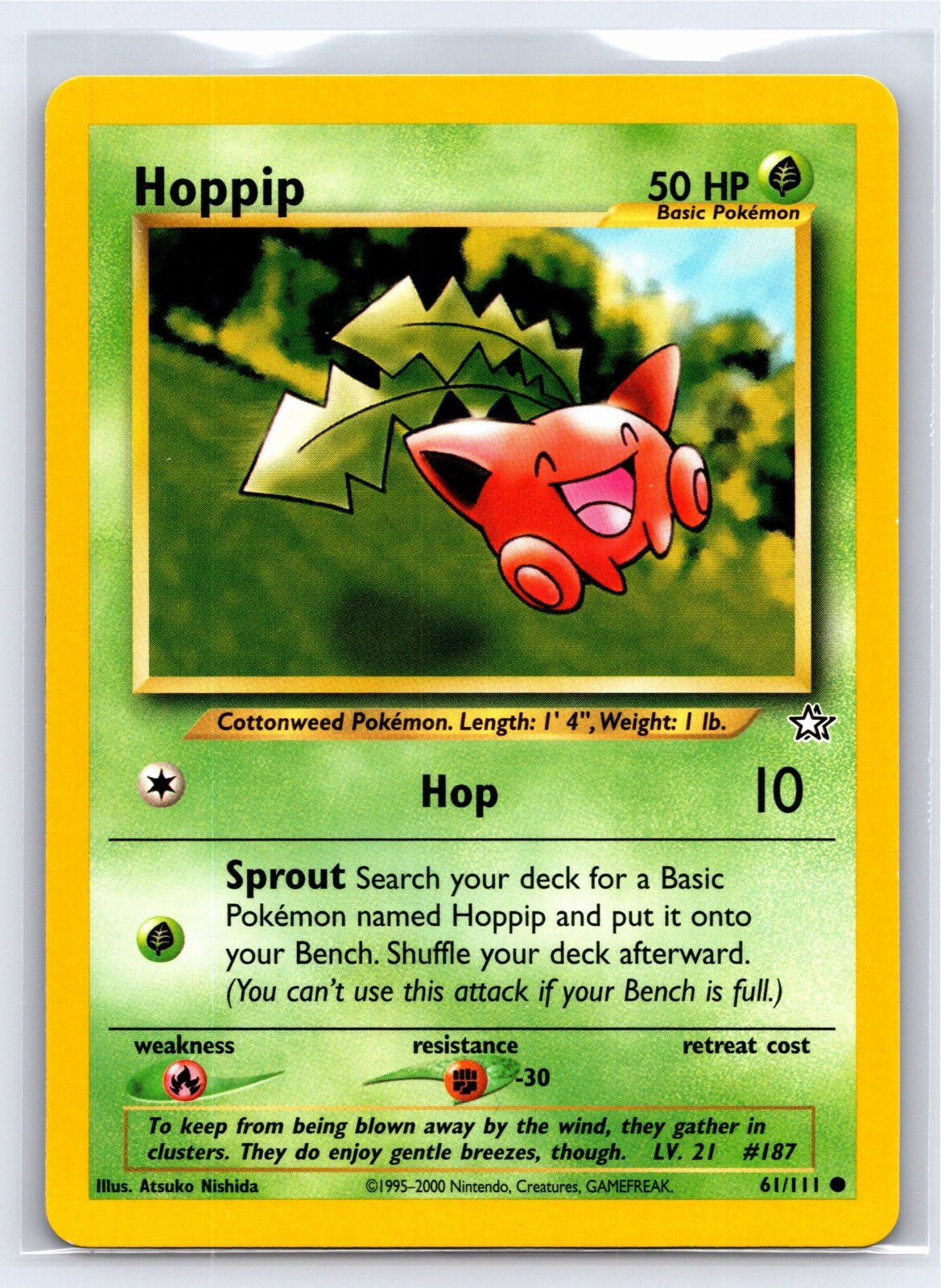 2000 Pokemon TCG - Neo Genesis Hoppip 61/111 Unlimited - LP