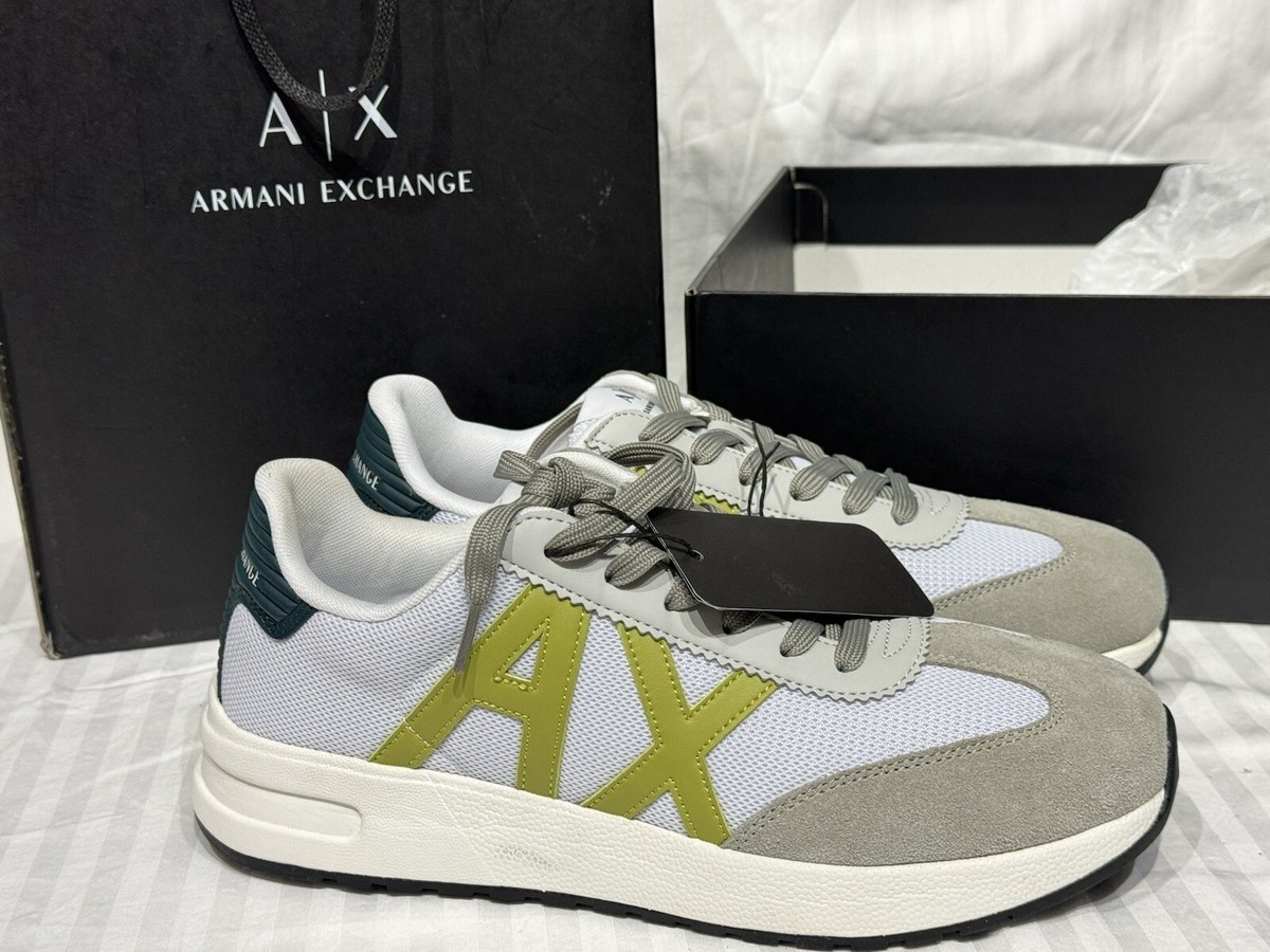 Armani Exchange A|X Mens Low-Top White/Green Fashion