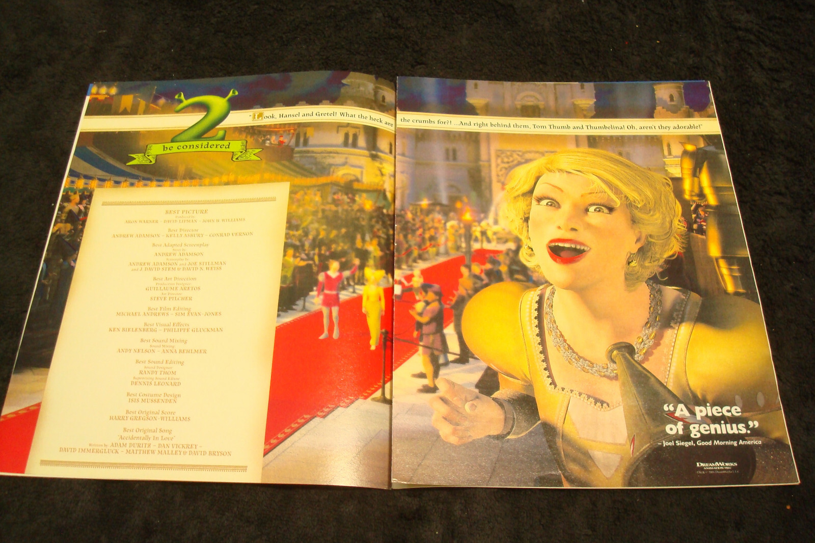 SHREK 2 with Joan Rivers Oscar ad on red carpet award show with Hansel
