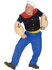 Adults Men's Classic Cartoon Popeye The Sailor Man Costume Costume Plus Size
