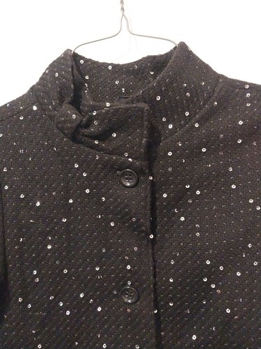 Gymboree Girls Size 10-12 Black Sparkle Long Sleeve Long Formal Coat - Picture 2 of 12