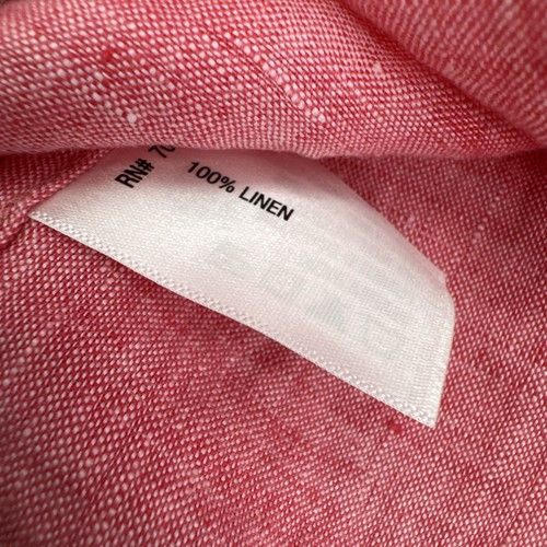 Orvis Shirt Mens Large Button Up Linen Chery Pocket Classic Short Sleeve Beach - Picture 8 of 8