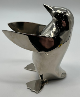 Restoration Hardware Silver Plated Penguin Heavy- Candle Plate Holder? Approx 6''