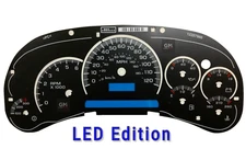 LED Edition Custom Gauge Face Overlay for 2003 04 05 GM Instrument Clusters New