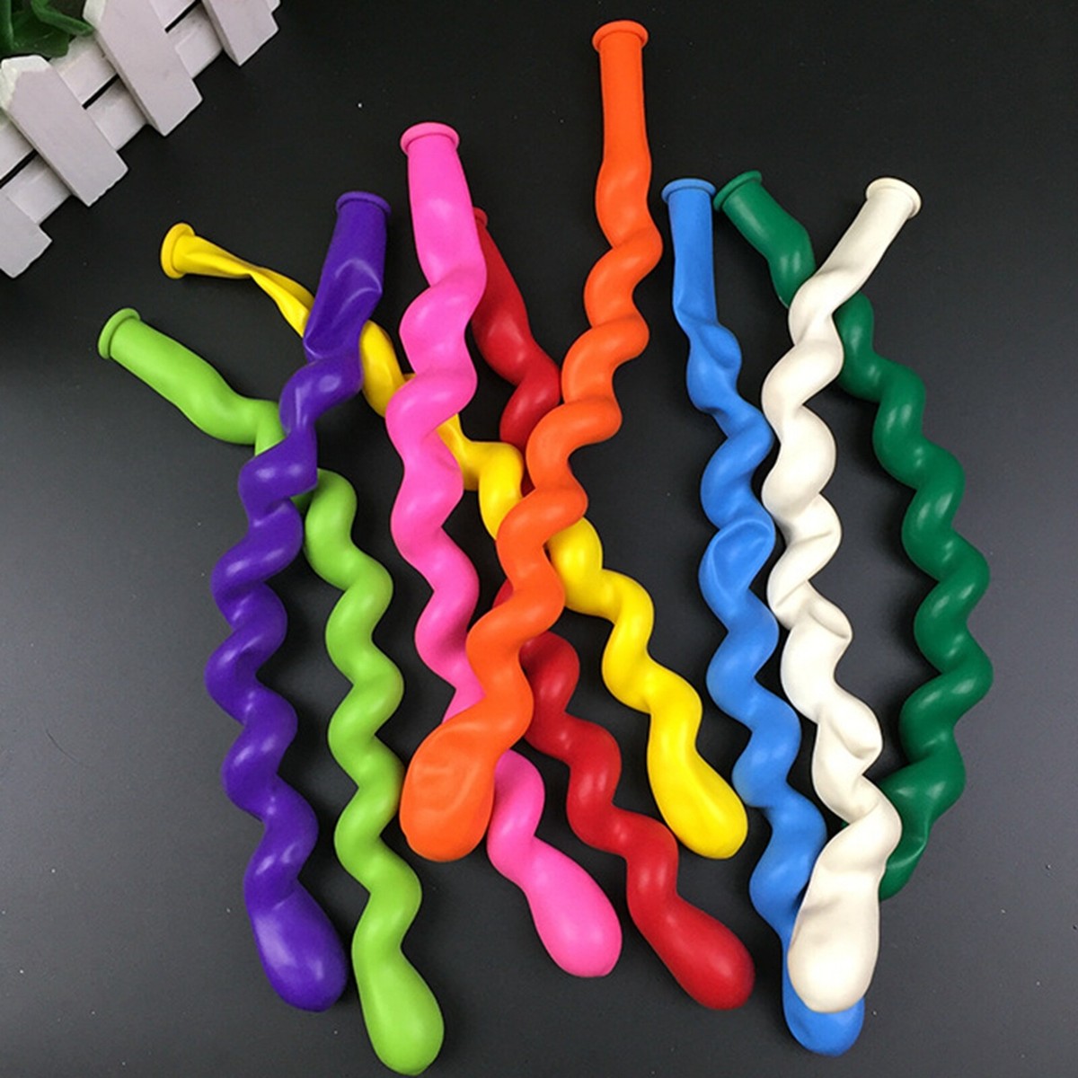 25pcs 2.6gram Mixed Color Spiral Long Latex Balloons Wedding