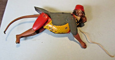 Vintage Lehmann Germany Tin Toy Monkey Tom 385 with Hat and Vest 7.5" Long