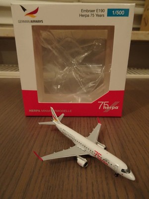 Herpa German Airways Embraer 190 ''75 Years'' - D-ACJJ - 1:500 - 537940 - NG&OVP