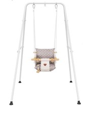 Baby Swing with Stand, Swing Set, Outdoor/Indoor with Cushion, White