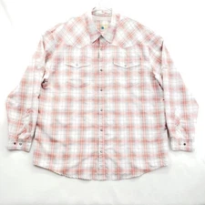 Magellan Shirt Mens XL Red White Plaid Snap Western Long Sleeve Outdoors