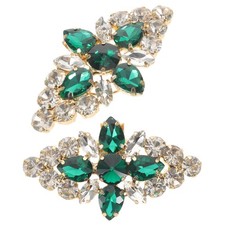 2 Pcs Rhinestone Flower Shoe Clips Decorative Buckles For Wedding High Heels