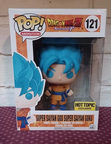Funko Pop! Dragon Ball Z Super Saiyan God Goku Blue #121 Hot Topic (VAULTED)