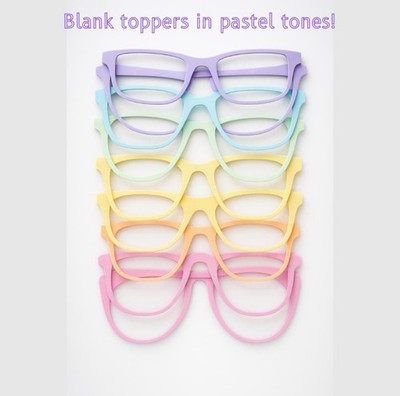 Blank Pair Compatible Glasses Topper Frames Magnetic Craft Bases Multiple Colors