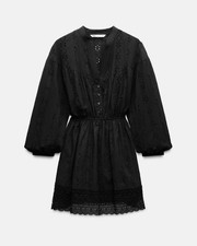 ZARA Cutwork Embroidery Mini Dress