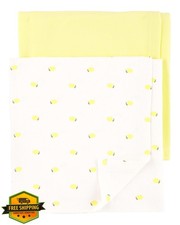 Carter's Swaddle Blankets Safari Yellow/White 2pk