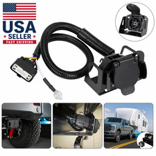 Trailer Plug Adapter 4/7 Pin Trailer Wiring Connector with Bracket Harness