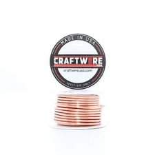 Craftwire USA Solid Bare Copper Wire Round,Bright,Half Hard,5 OZ 12 Gauge,18